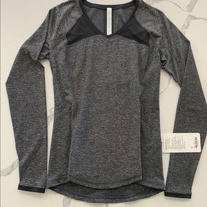 Lululemon Pace Pusher LS, 8, Gray/Black never worn